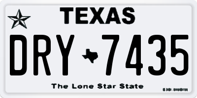 TX license plate DRY7435