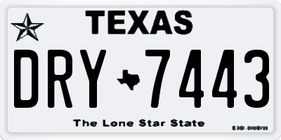 TX license plate DRY7443