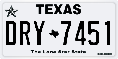 TX license plate DRY7451