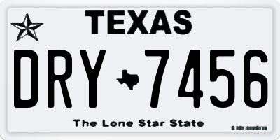 TX license plate DRY7456