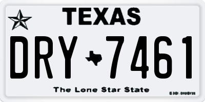 TX license plate DRY7461