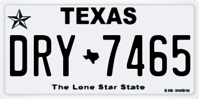 TX license plate DRY7465