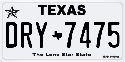 TX license plate DRY7475