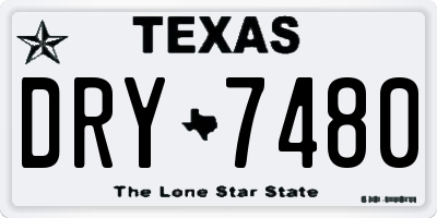 TX license plate DRY7480