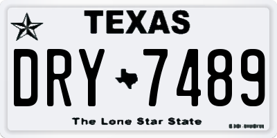 TX license plate DRY7489