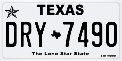 TX license plate DRY7490