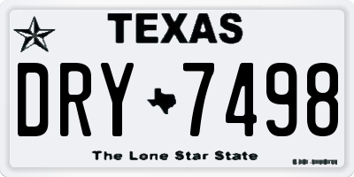 TX license plate DRY7498