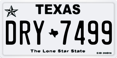 TX license plate DRY7499