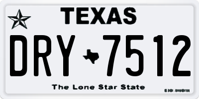 TX license plate DRY7512