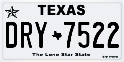 TX license plate DRY7522