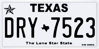 TX license plate DRY7523