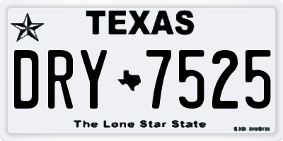 TX license plate DRY7525