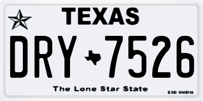 TX license plate DRY7526