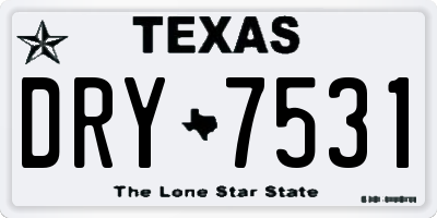 TX license plate DRY7531