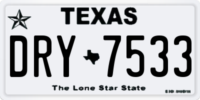 TX license plate DRY7533