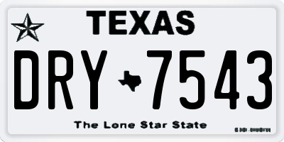 TX license plate DRY7543