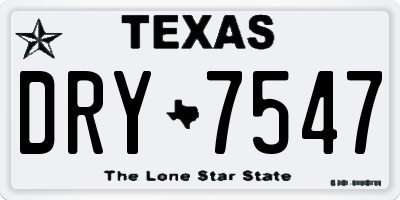 TX license plate DRY7547