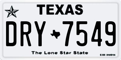 TX license plate DRY7549