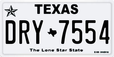 TX license plate DRY7554