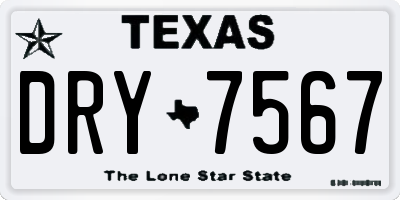 TX license plate DRY7567