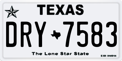 TX license plate DRY7583