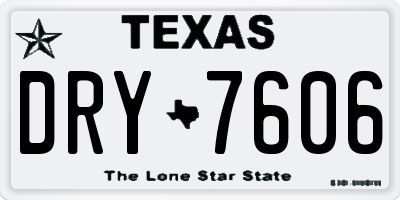 TX license plate DRY7606