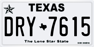 TX license plate DRY7615