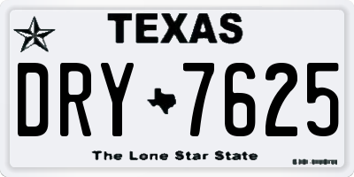 TX license plate DRY7625