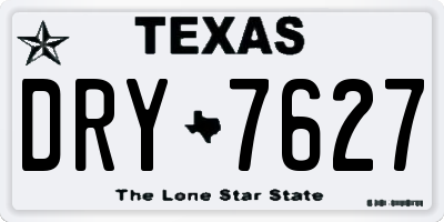 TX license plate DRY7627