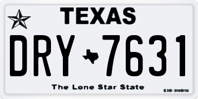 TX license plate DRY7631