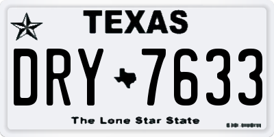 TX license plate DRY7633