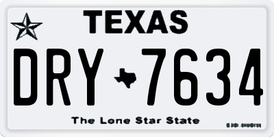 TX license plate DRY7634