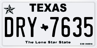 TX license plate DRY7635