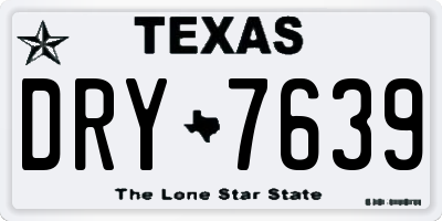 TX license plate DRY7639