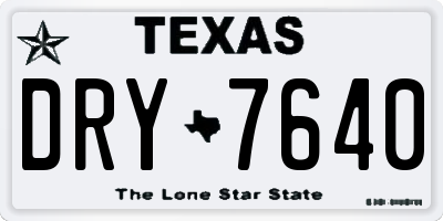 TX license plate DRY7640