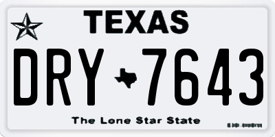 TX license plate DRY7643