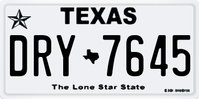 TX license plate DRY7645