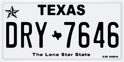 TX license plate DRY7646