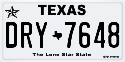 TX license plate DRY7648