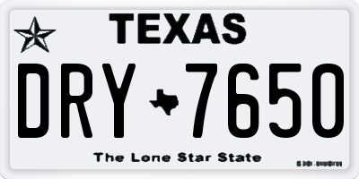 TX license plate DRY7650