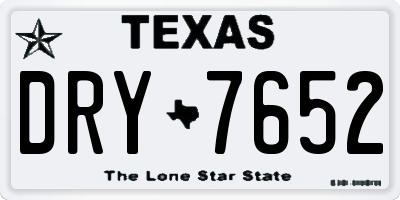 TX license plate DRY7652