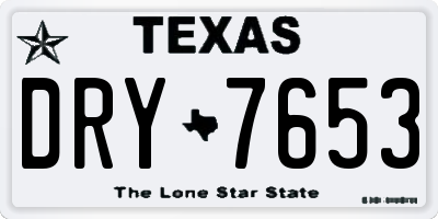 TX license plate DRY7653