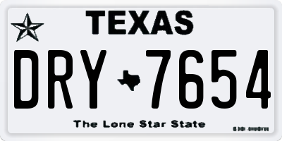 TX license plate DRY7654