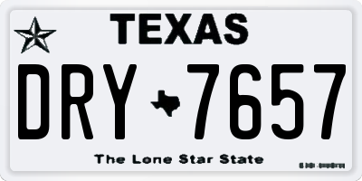 TX license plate DRY7657