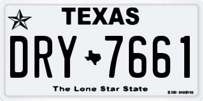 TX license plate DRY7661