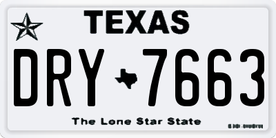TX license plate DRY7663
