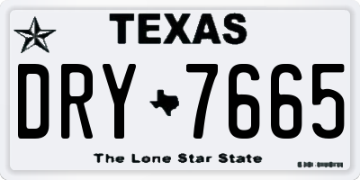 TX license plate DRY7665