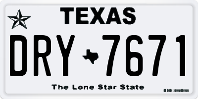 TX license plate DRY7671