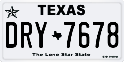 TX license plate DRY7678