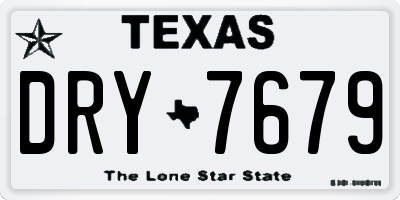 TX license plate DRY7679
